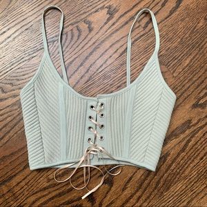 Topshop / Lace-Up Front Crop Top